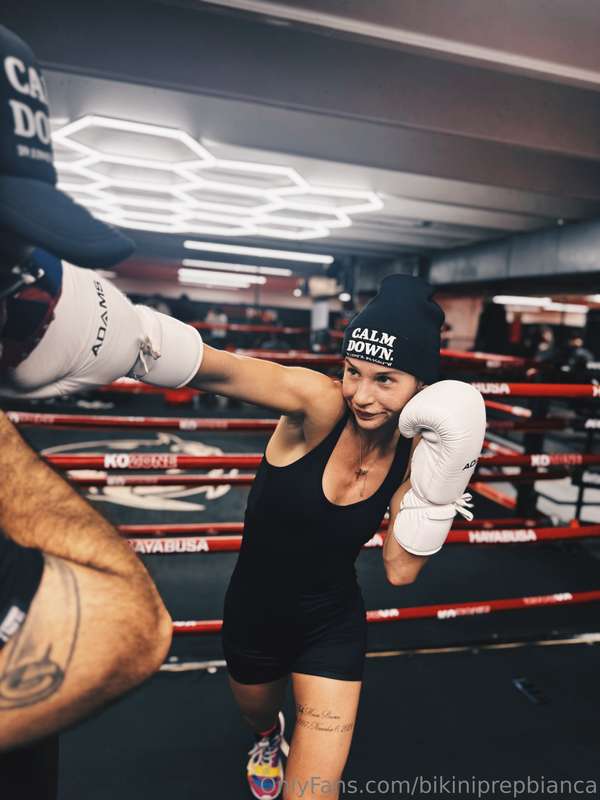Training hard… who wants to go a few rounds with me? 😈🔥