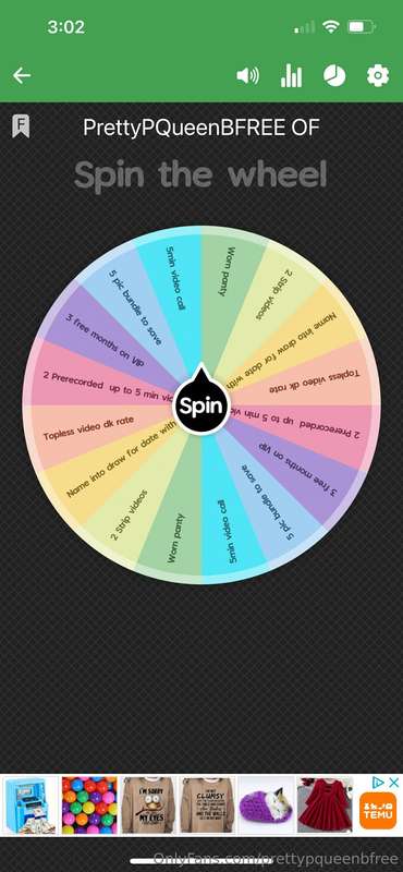 Tip within this post & I’ll video record your spin/spins!! 
..