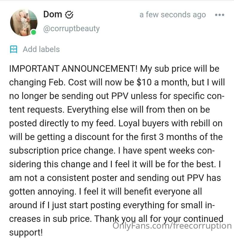 Announcement from my Premium page! Starting Feb 1st! No more..