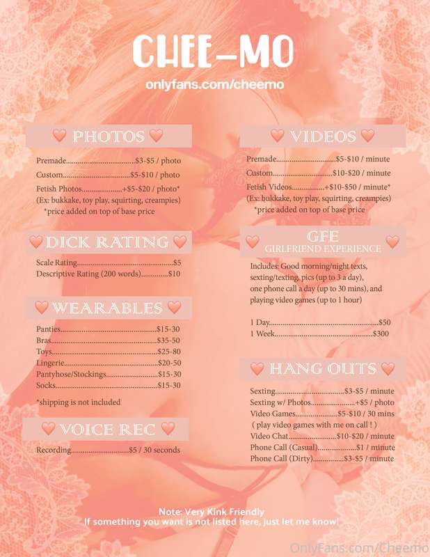 My menu is here! Please message me if you have any requests ..