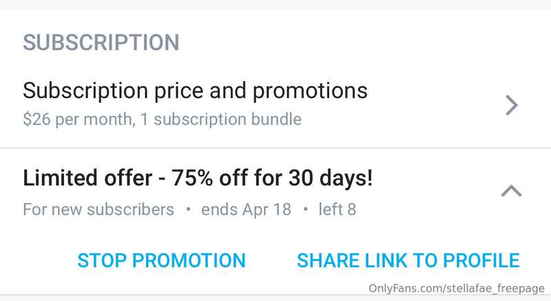 Onlyfans.com/Stellafae

My paid subscription page is on sale..