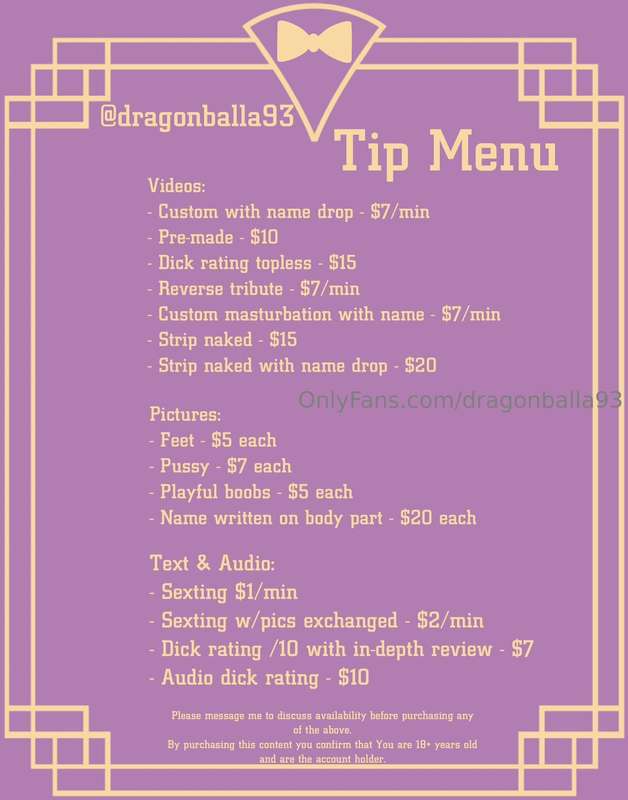 Here it is.... The Menu! If you have requests not on the lis..
