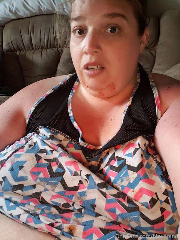 Messy after effects of dinner #bbwbrandi