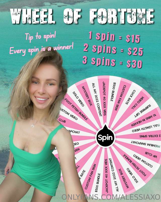 𝗪𝗛𝗘𝗘𝗟 𝗢𝗙 𝗙𝗢𝗥𝗧𝗨𝗡𝗘 🎡 🍀 $15 = 1 spin🍀🍀 $25 = 2 spins🍀🍀🍀 $30 = 3..