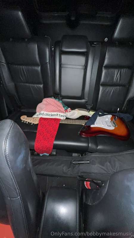 Open mic time = guitar and chick fil a sweater
