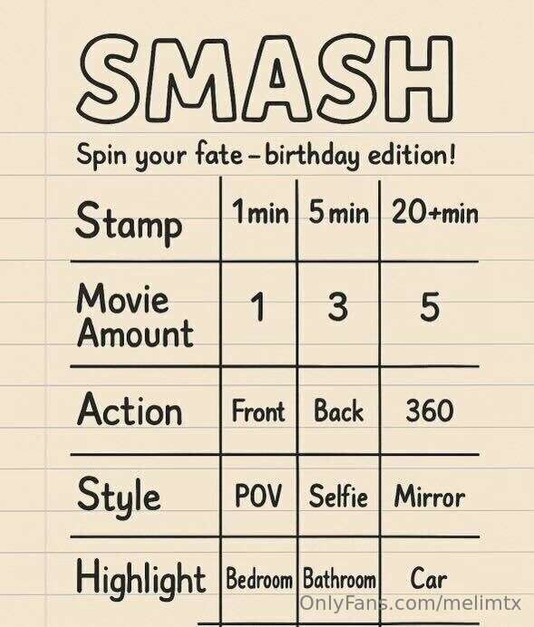 everyone deserves to get SMASHED on their bday!! 👅🎂 FIRST 50..