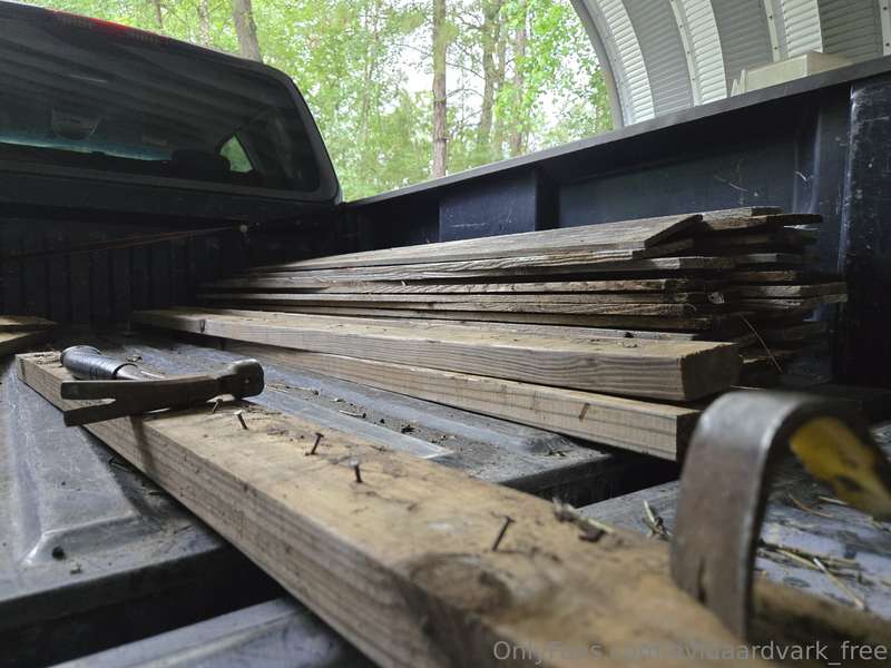 Prepping reclaimed wood for an upcoming project. Didn't cost..