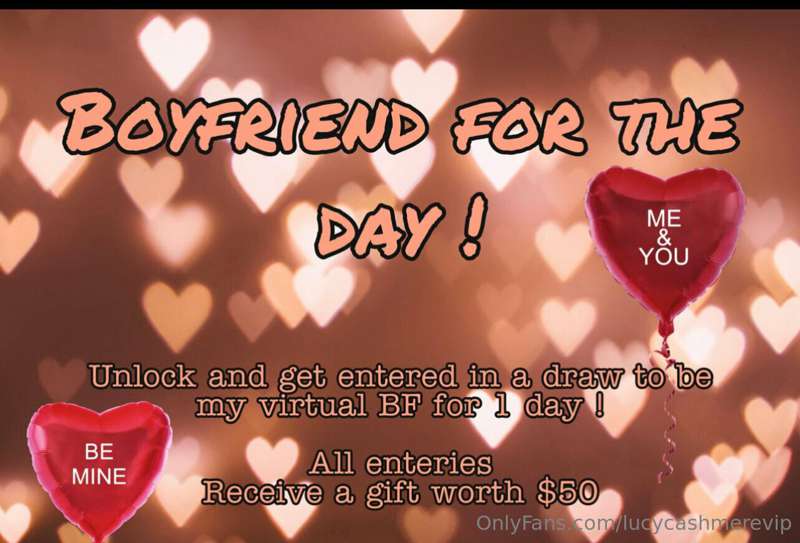 Boyfriend for the day raffle 

$5 ticket

Prizes - live pics..
