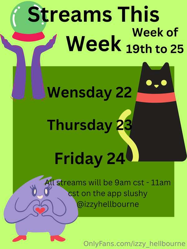 🎉Heres the streams happening this week! Don't miss some earl..