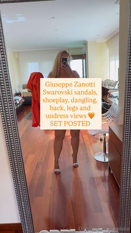Giuseppe Zanotti Swarovski sandals, shoeplay, dangling, back..