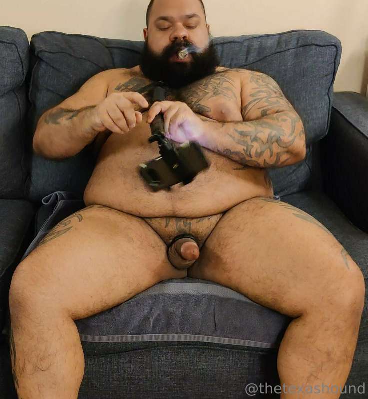 Smoking a stogie getting ready to film some smut