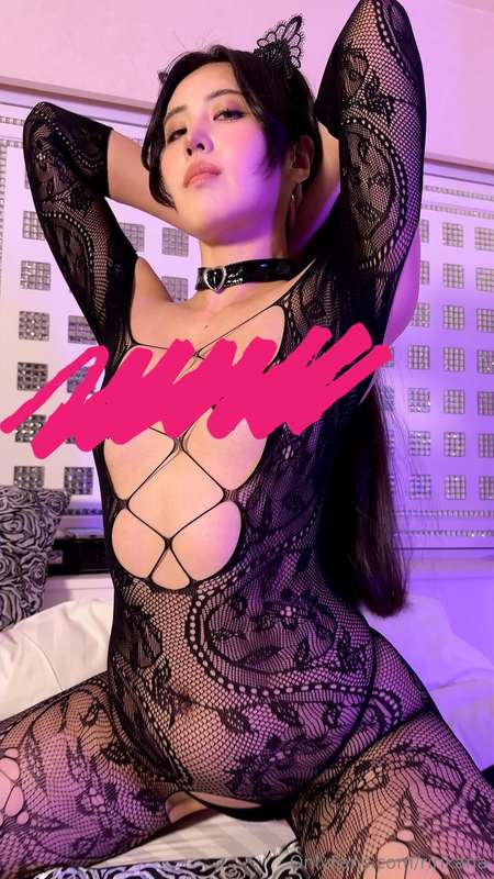 Tonight I'm wearing a full body fishnet catsuit, open in all..