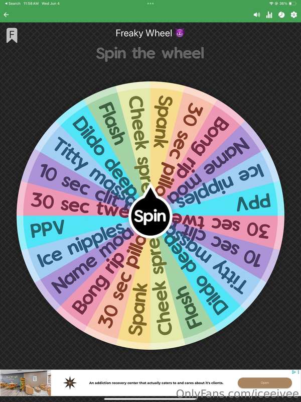 $20 per wheel spin! In case you can’t make my live tonight, ..