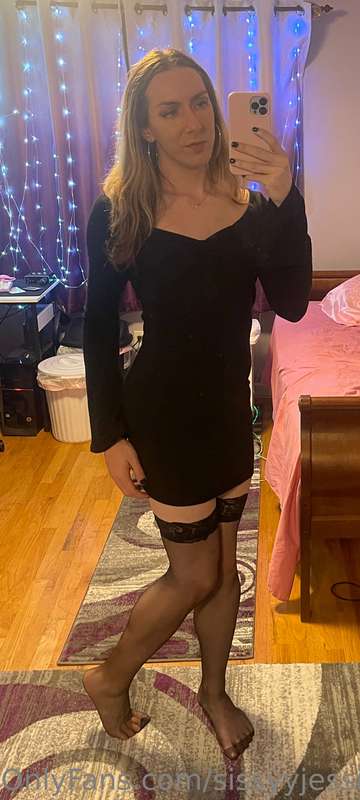 Starting to love these stockings and dress combo a bit mo... | jesswintersof Onlyfans Picture