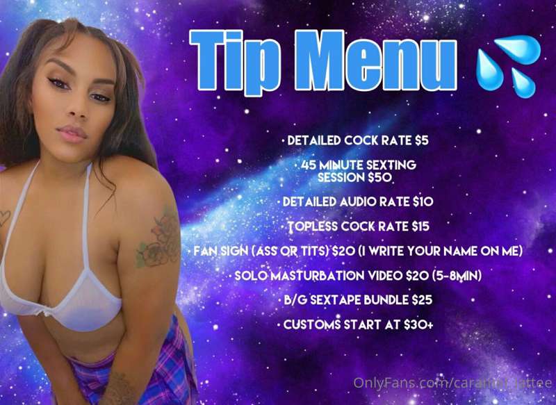 ***UPDATED TIP MENU*** 💦