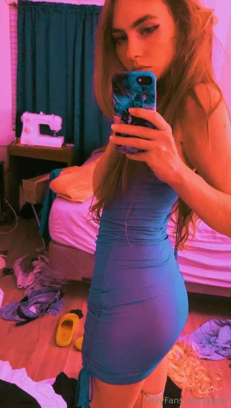Do you wonder what this elf slut has under her dress