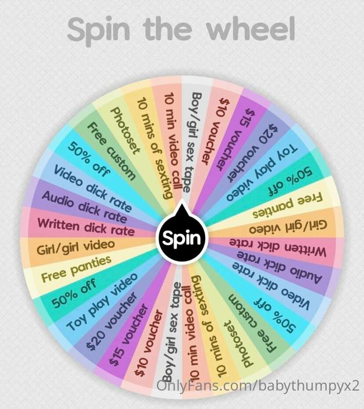 Wheel of Pleasure for the FIRST TIME EVER!! Spin and win💗
Ti..