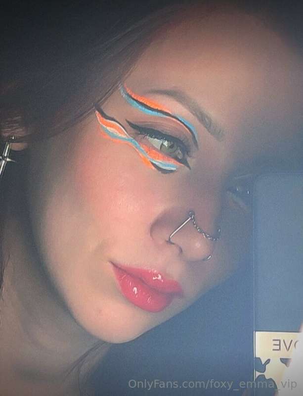 Adorned with exquisite makeup, I am a canvas transformed int..