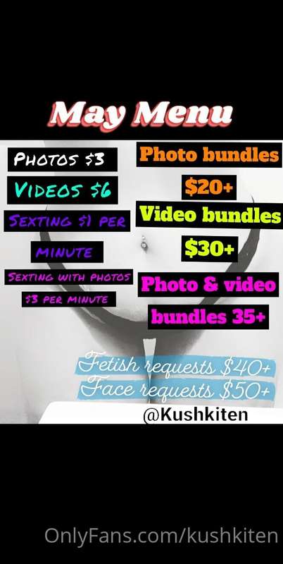 New menu!  Check it out and Dm your requests. I can start ma..