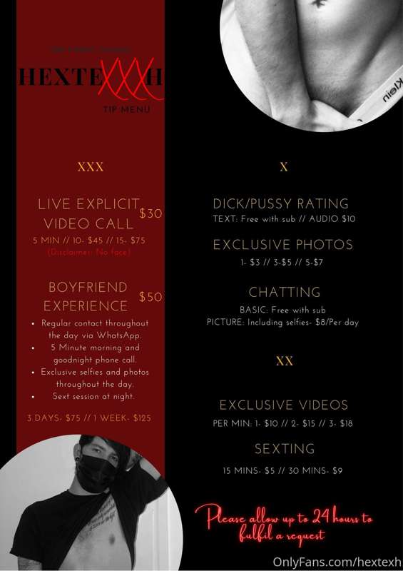 In regards to custom content, here is my tip menu💕
