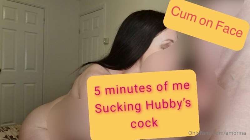 ***See Hubby Cum on my Face!*** Do I look good **sucking coc..