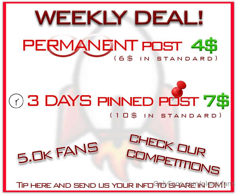 DEAL AVAILABLE UNTIL THE TARGET IS FILLED