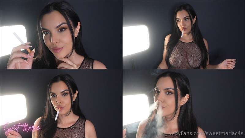 Nose exhales in a sexy see-through bodysuit x