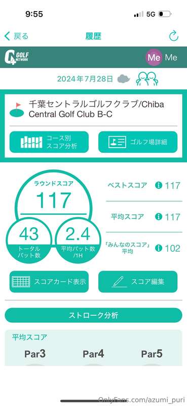 ゴルフクラブを家に忘れ、手持ちにあった４本でまわった(´Д` )  結果がベストなのはなぜ🤔？w