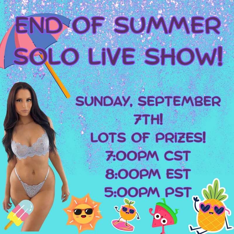 Solo 2-3 hours end of summer live show!!! only at @guidolive..