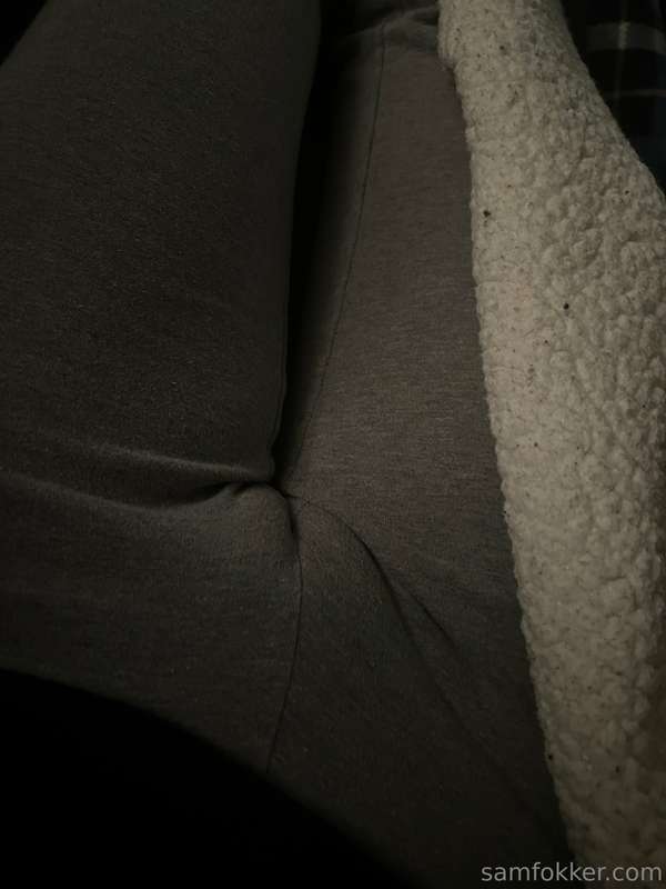 Chillin on the couch, my pussy is eating my leggings :,)