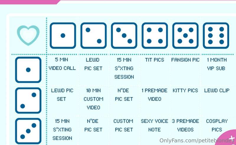DICE GAME! Tip $10 to roll my 2 dices