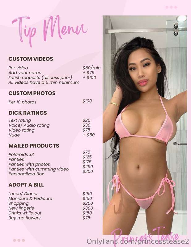 Here is my tip menu!