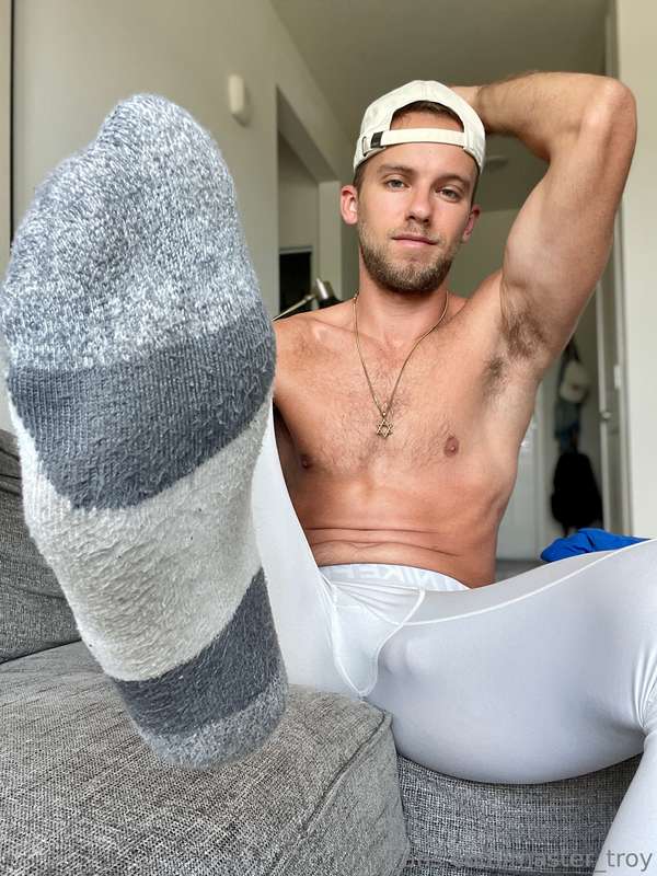 Sniff my dirty socks piggy. They are so smelly after my work..