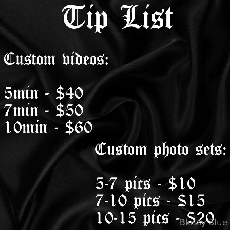 ⛓️🖤 Tip/Service List 🖤⛓️

Make sure to discuss your custom p..