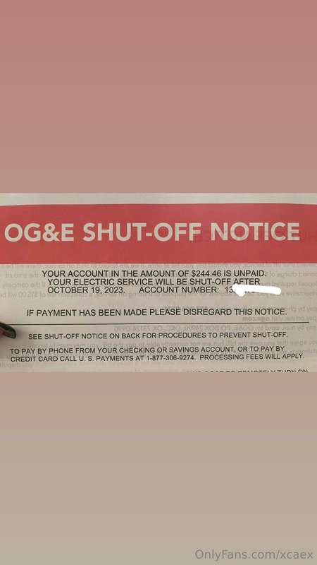 My husband doesn’t get paid till after the 19th when our ele..