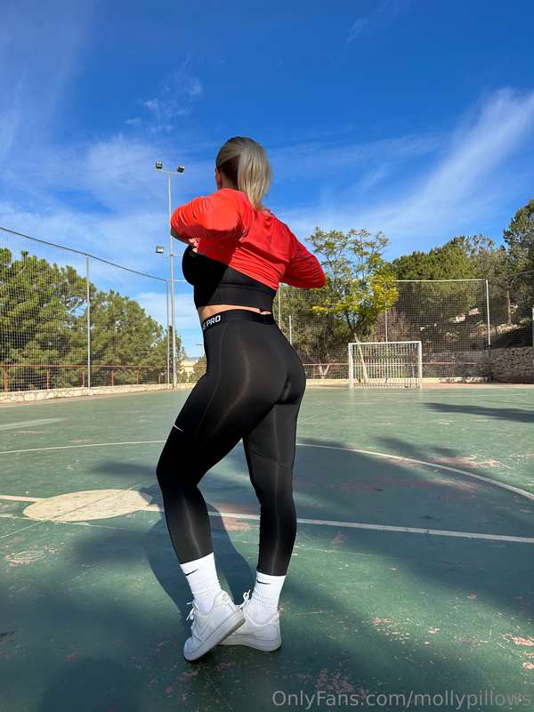 Do you like to admire girlish forms in tight leggings? Then ..