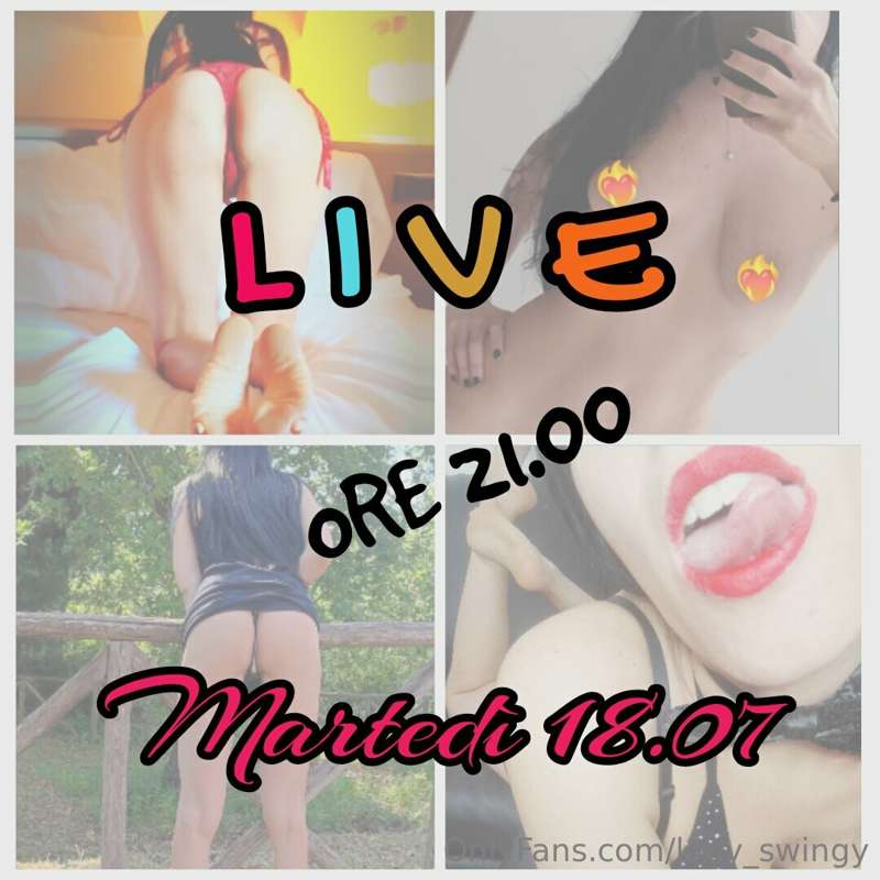 **ⓁⒾⓋⒺ **
M̲a̲r̲t̲e̲d̲ì 1̲8̲ o̲r̲e̲ 2̲1̲.0̲0̲!
20 minuti di ..