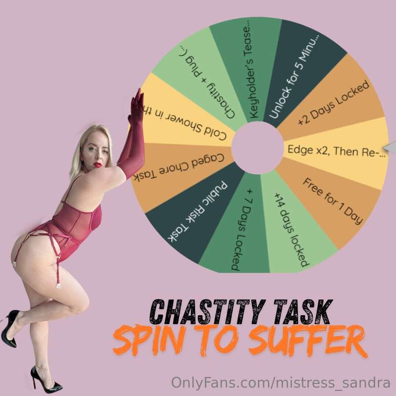 Obey the Cage — Spin and Submit!💰 Tip $5 to spin my. wheel.🔄..