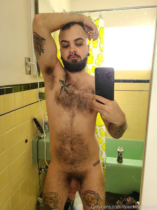 Dirty mirror.  Big soft cock