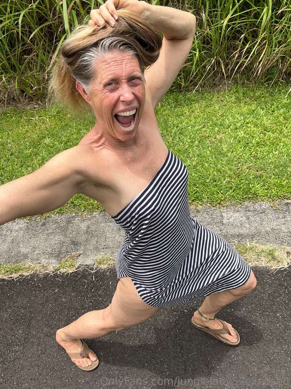 I am barely wearing clothes as the weather is hot and sticky..