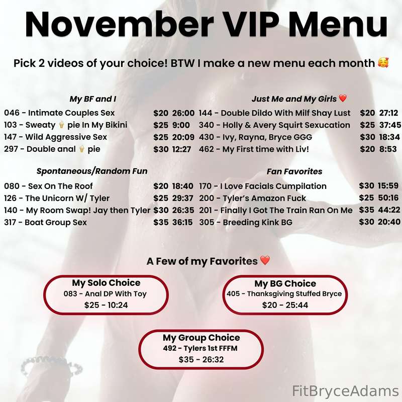 NEW MONTH - NEW VIP MENU 🤗 How to use this below: 📖

When yo..