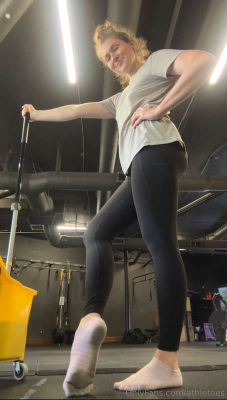 Fridays I mop in my socks and I love making that dirty high ..