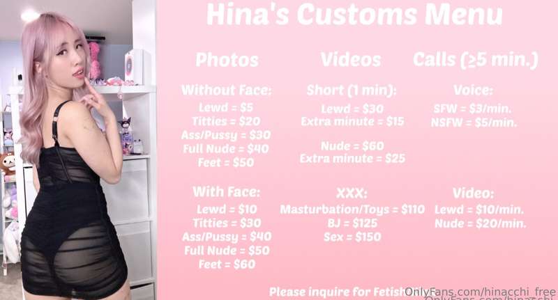 Here's my menu 😘