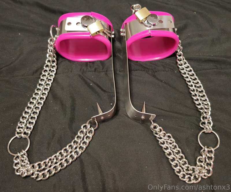My new ankle cuffs. They help keep you on your toes. 😈