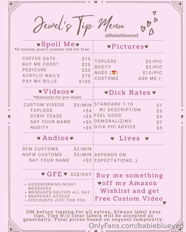 New tip menu ❤️