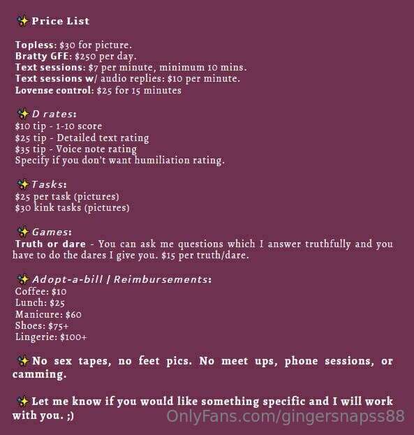 Hi babes! Here's some of what I offer 💋: