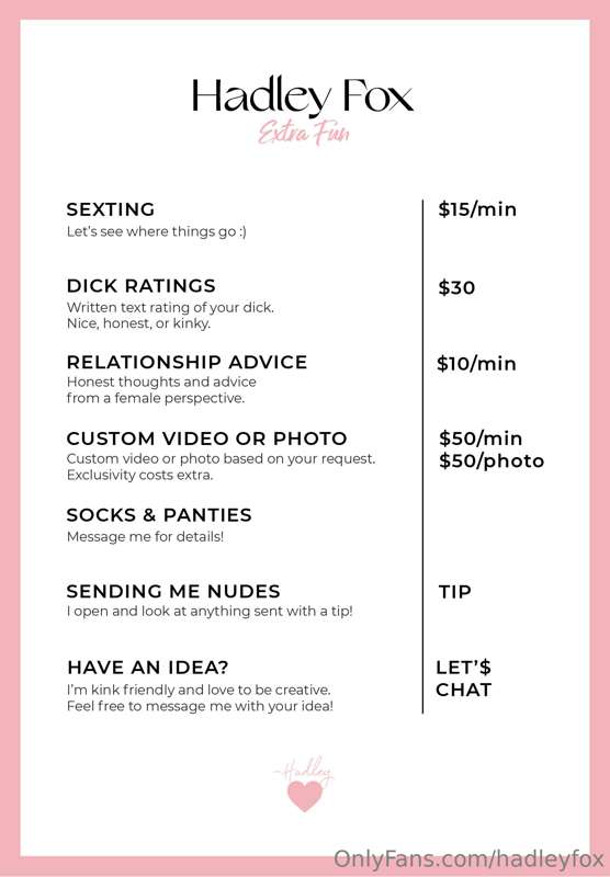 Sharing some information about extras, feel free to ask any ..
