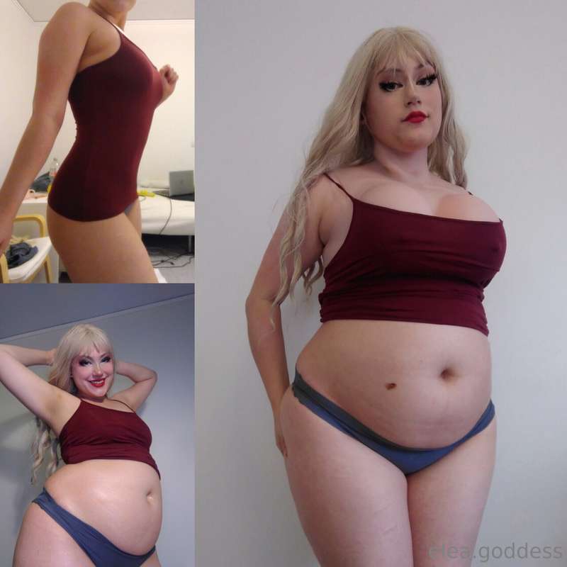 Getting this fat isn't the easiest way to crop a shirt but i..