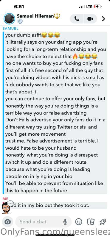 This is how @samuelhileman treats women who don’t want to fu..
