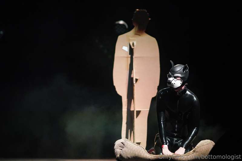 my onstage debut as ‘kinky fetish dog’, and yes that’s a cut..